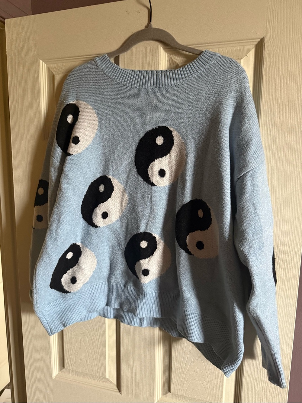 Dressed in LALA Light Blue Yin Yang Crewneck Sweater
